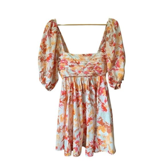 Abercrombie & Fitch Floral Mini Dress - Pink and Orange - Picture 4 of 12